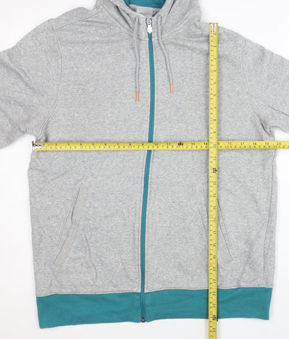 Mens UK Size L adidas Grey Full Zip Hoodie