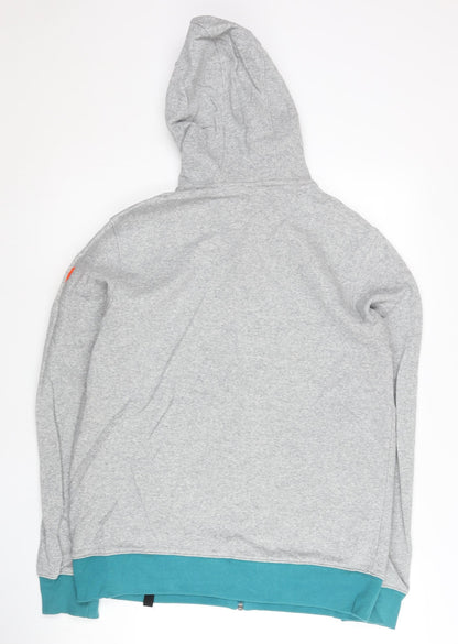 Mens UK Size L adidas Grey Full Zip Hoodie