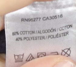 Vans Men’s Blue Full Zip Hoodie Size S Stripe Pattern Cotton Blend