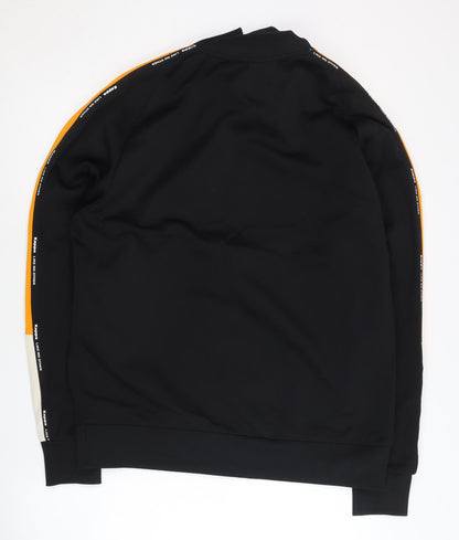Kappa Men’s Black Orange White Track Jacket M Colourblock Sportswear