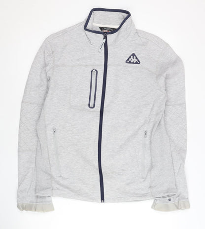 Kappa Men's Grey L Track Jacket Full Zip Lightweight Cotton Blend