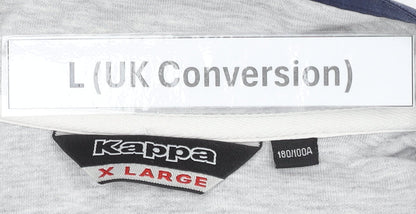 Kappa Men's Grey L Track Jacket Full Zip Lightweight Cotton Blend