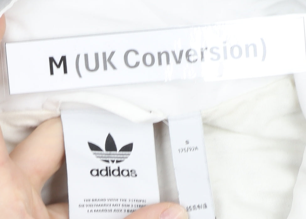 Adidas Mens White Colourblock Track Jacket Size M Polyester