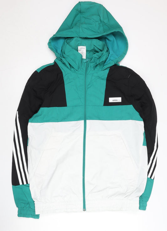 Adidas Neo Men’s Green White Black L Windbreaker Jacket