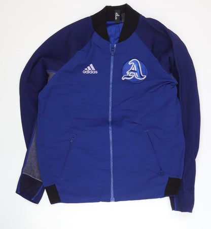 Adidas Men's Blue Varsity Jacket Size L Regular Fit Zip Sportswear