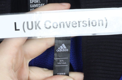 Adidas Men's Blue Varsity Jacket Size L Regular Fit Zip Sportswear