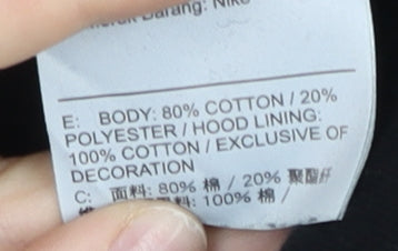 Nike Womens Black Small Pullover Hoodie Sweatshirt Logo Cotton