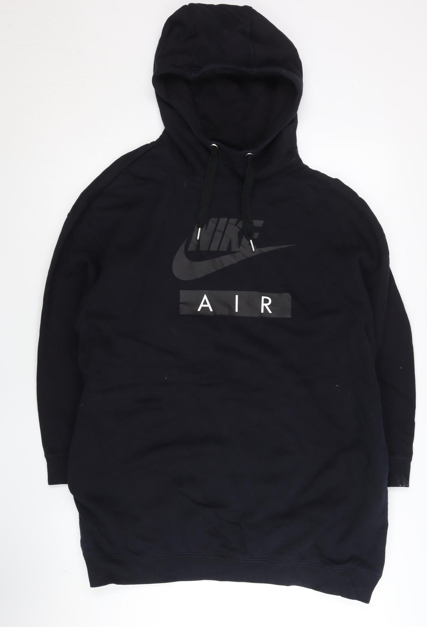 Nike Womens Black Pullover Hoodie Small Logo Graphic Sportswear
