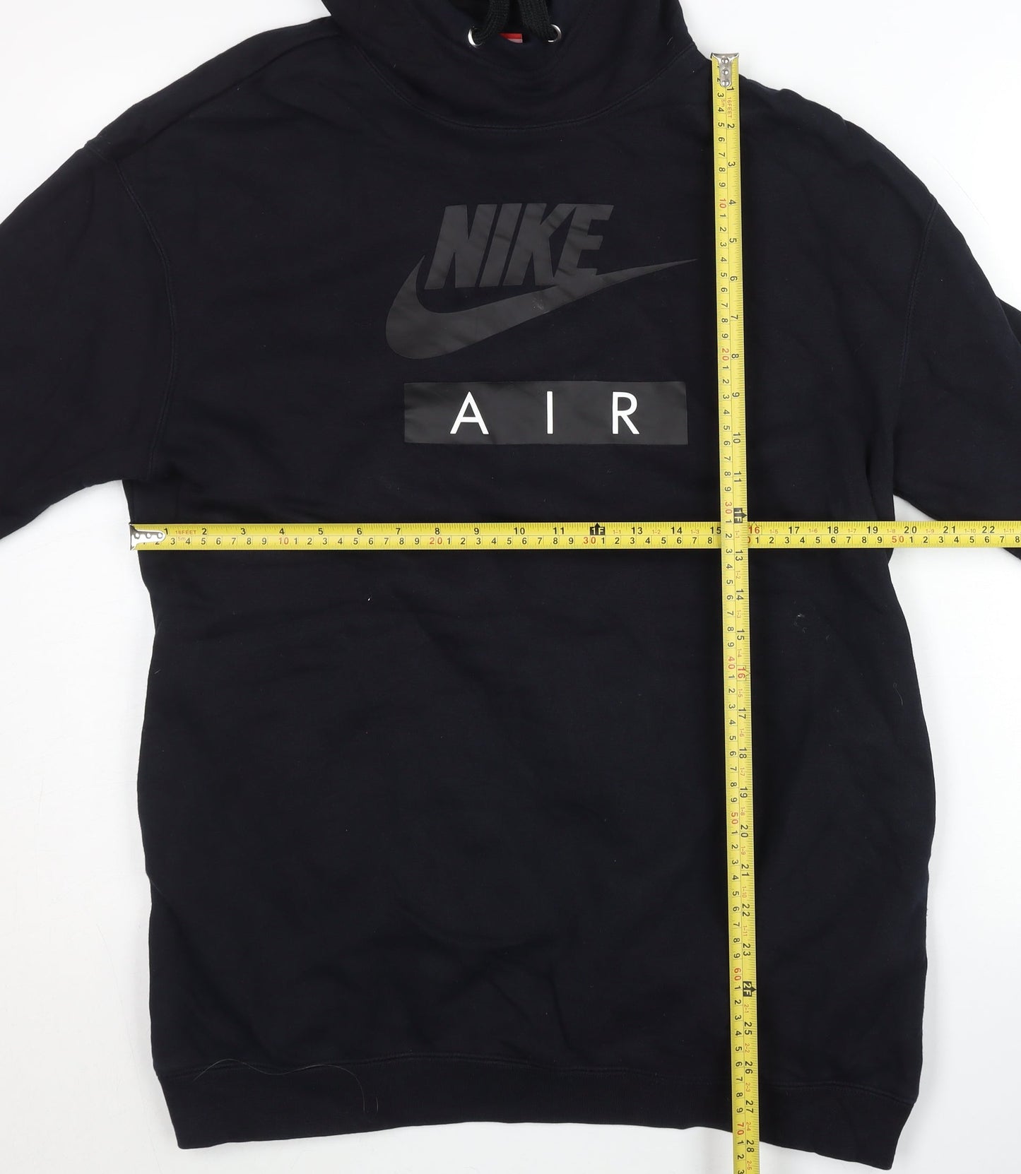 Nike Womens Black Pullover Hoodie Small Logo Graphic Sportswear