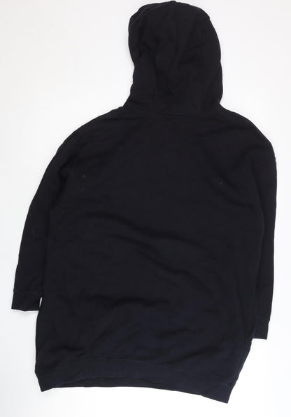 Nike Womens Black Pullover Hoodie Small Logo Graphic Sportswear