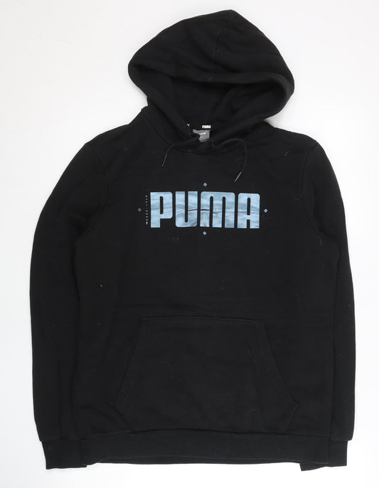 Puma Unisex Black Pullover Hoodie Size S Cotton Blend Sportswear