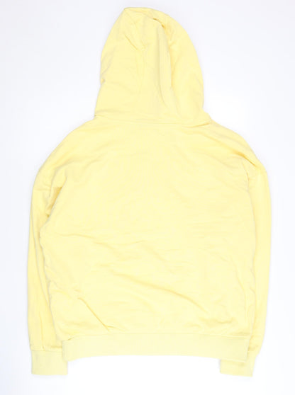 Fila Women’s Yellow Pullover Hoodie Sweatshirt Size M Cotton Logo
