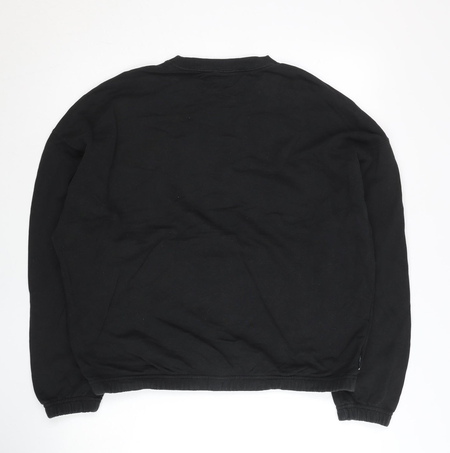 Puma Womens Black Cotton Sweatshirt M Pullover Crew Neck Logo