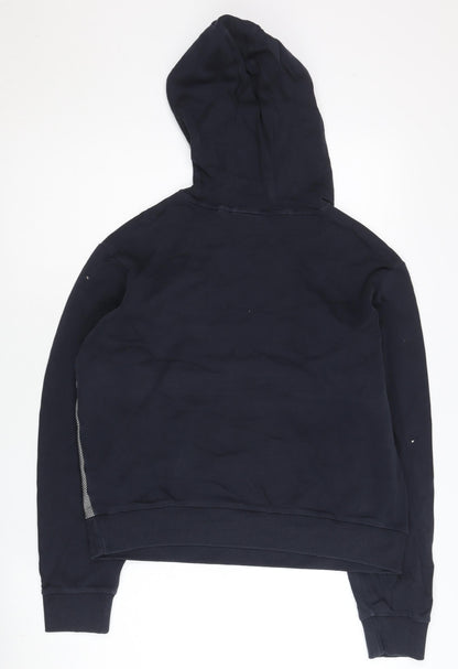 Fila Womens Navy Blue Hoodie Size 10 Logo Pullover Sportswear