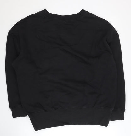 Adidas Women Black Sweatshirt Size 10 Pullover Crew Neck Logo