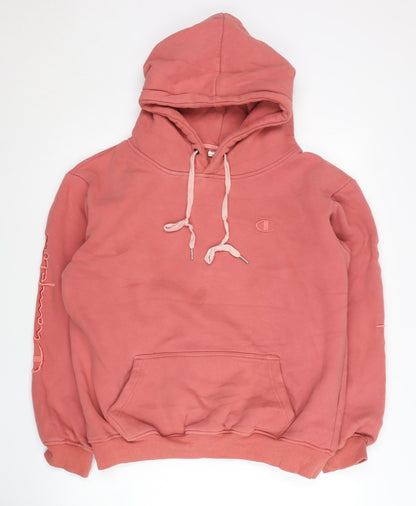 Champion Women’s Pink Pullover Hoodie Size L Logo Drawstring
