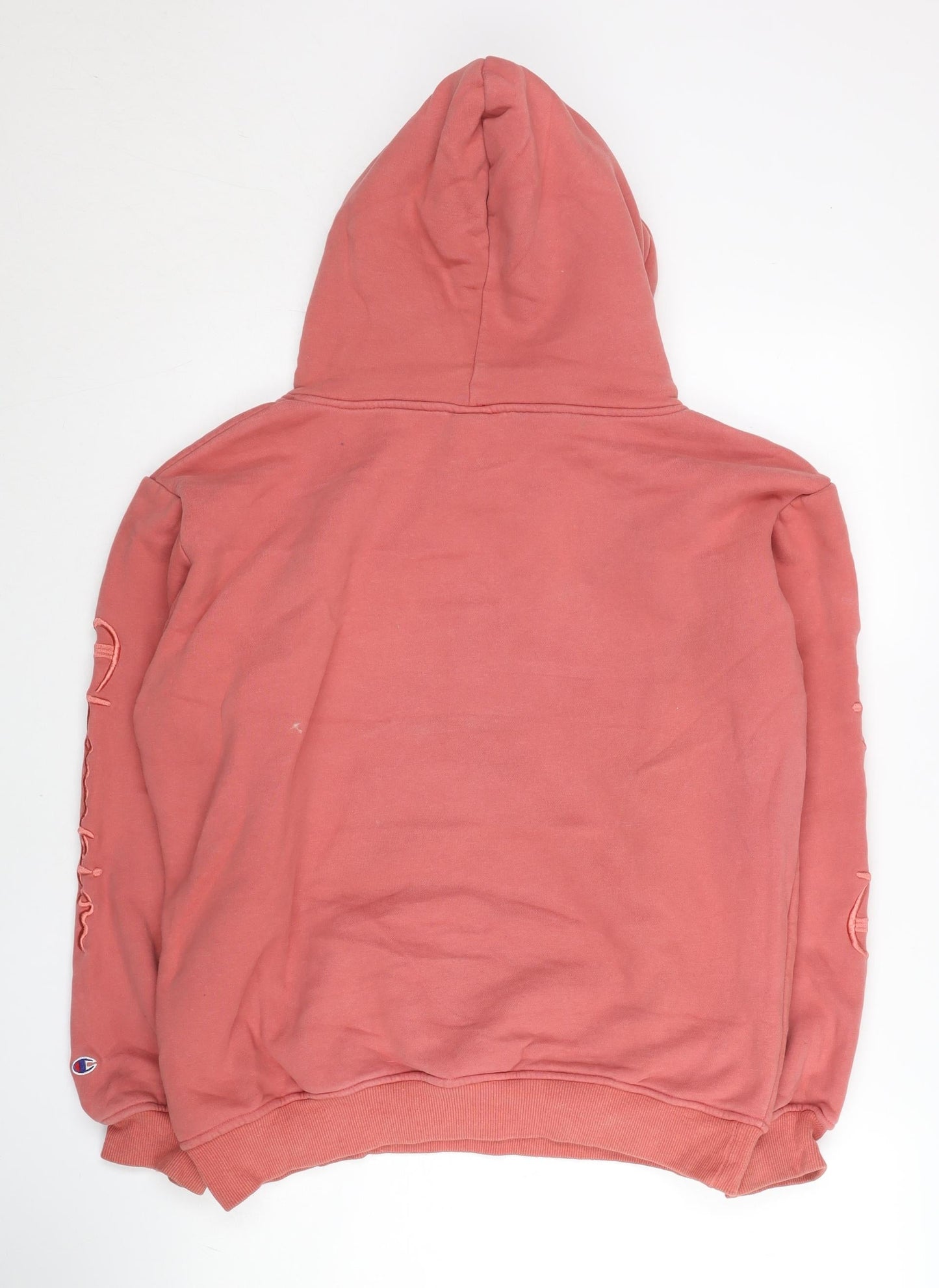 Champion Women’s Pink Pullover Hoodie Size L Logo Drawstring