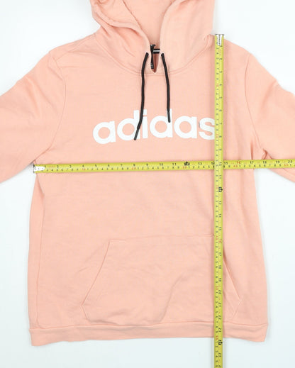 Adidas Women Pink Pullover Hoodie Size 14 Logo Sportswear