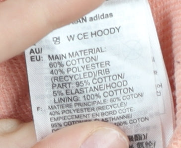 Adidas Women Pink Pullover Hoodie Size 14 Logo Sportswear
