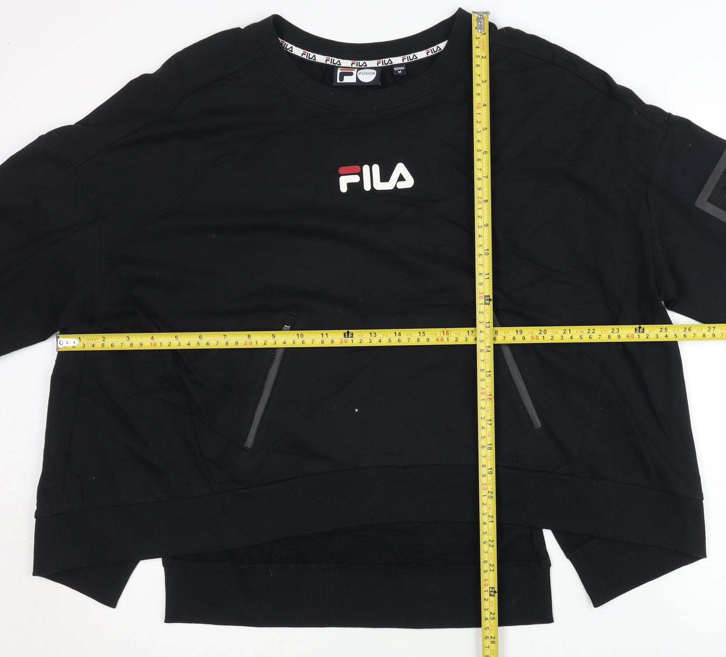 FILA Women’s Black Logo Pullover Sweatshirt Size 8 Regular Fit