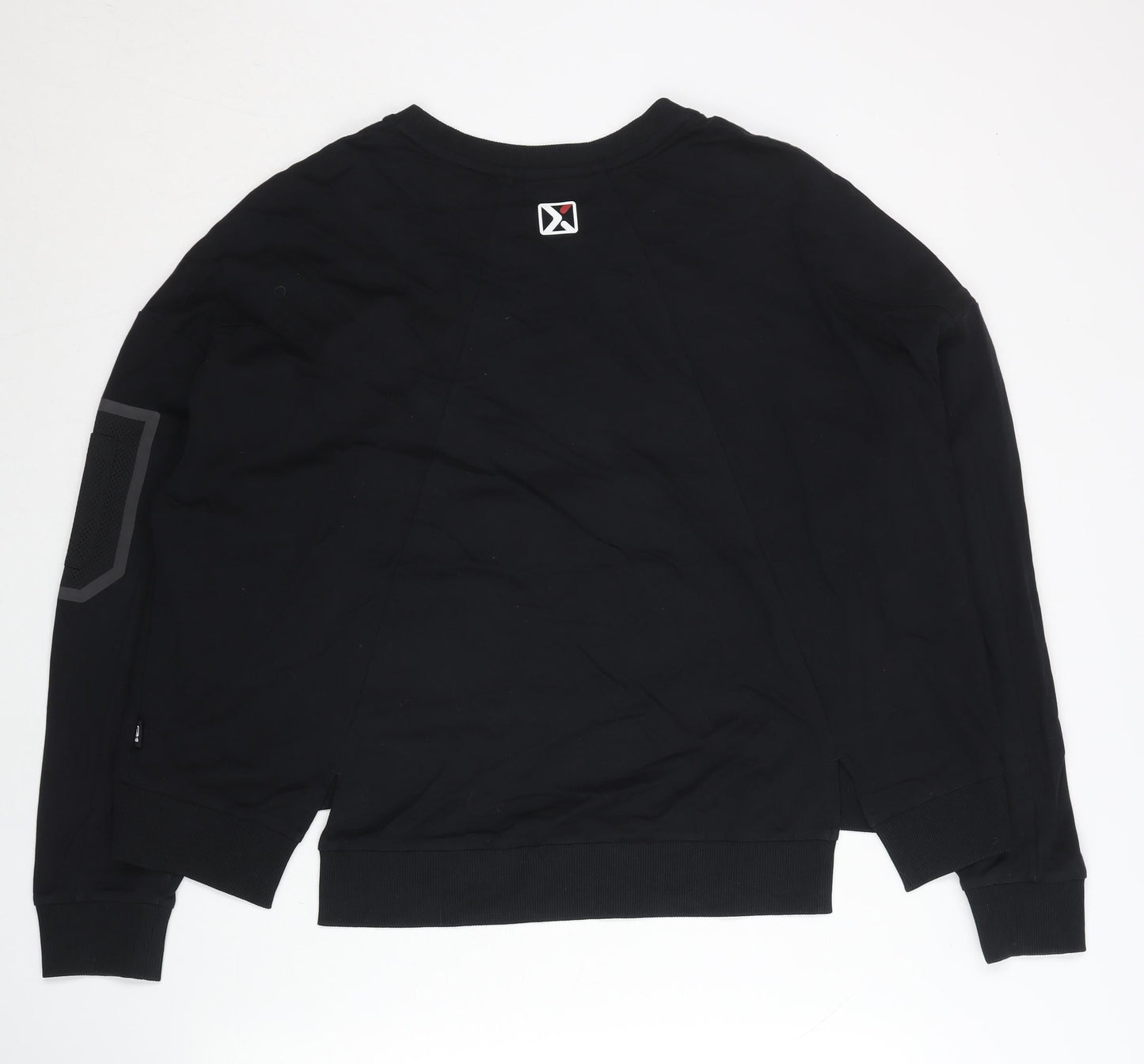 FILA Women’s Black Logo Pullover Sweatshirt Size 8 Regular Fit