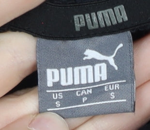 Puma Womens Black Small Pullover Hoodie Sweatshirt Logo Sportswear