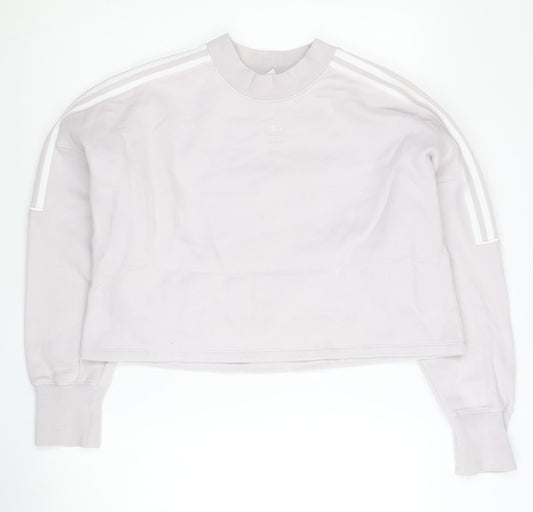Adidas Women Ivory Crew Neck Pullover Sweatshirt Size 14