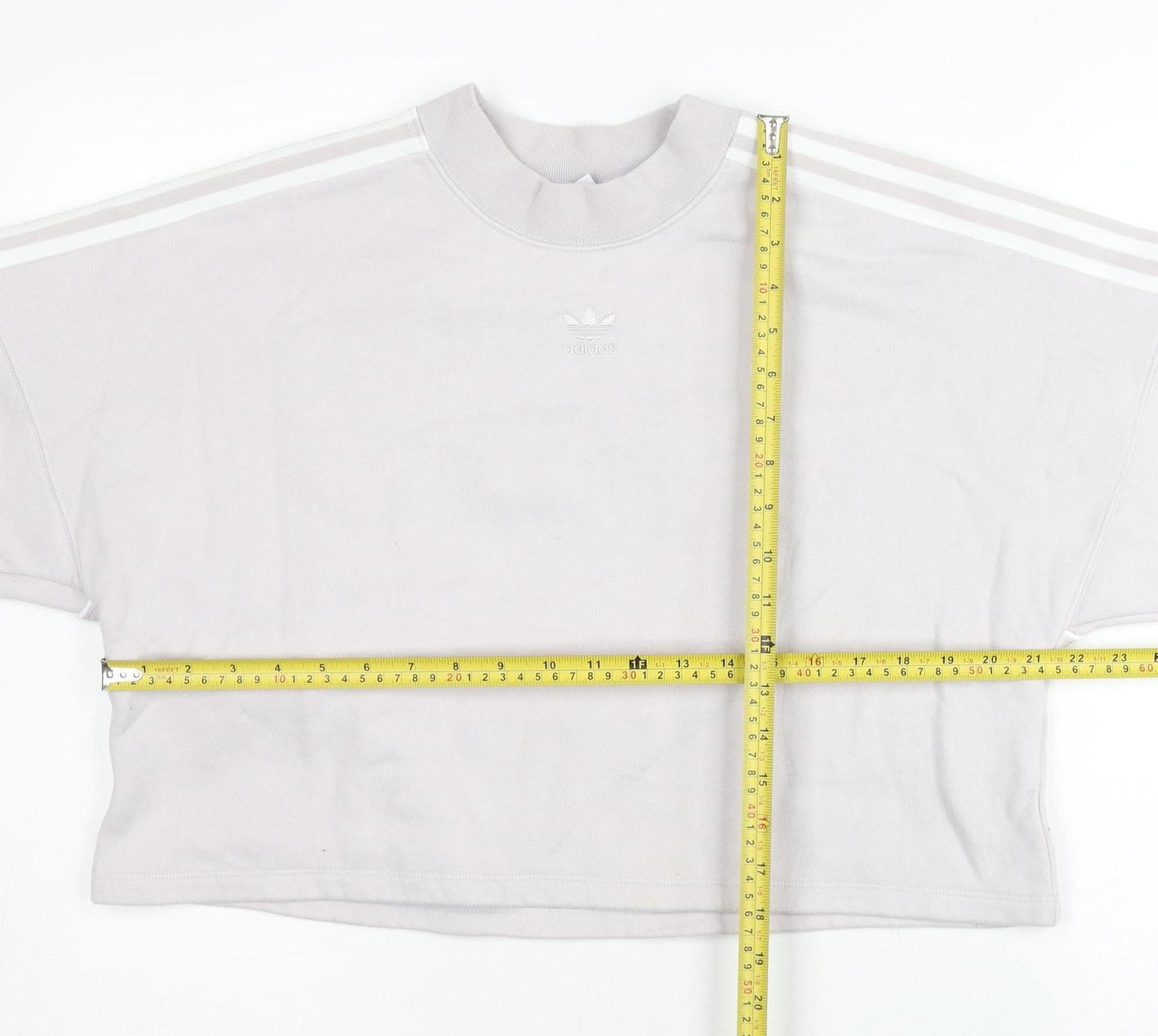 Adidas Women Ivory Crew Neck Pullover Sweatshirt Size 14