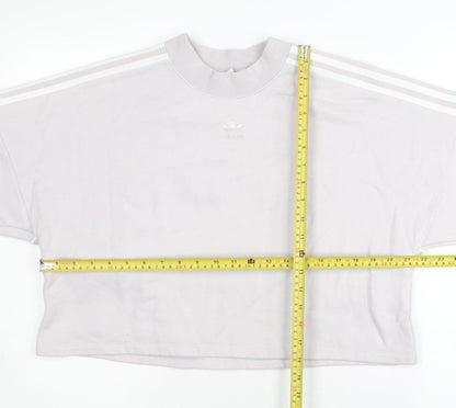 Adidas Women Ivory Crew Neck Pullover Sweatshirt Size 14
