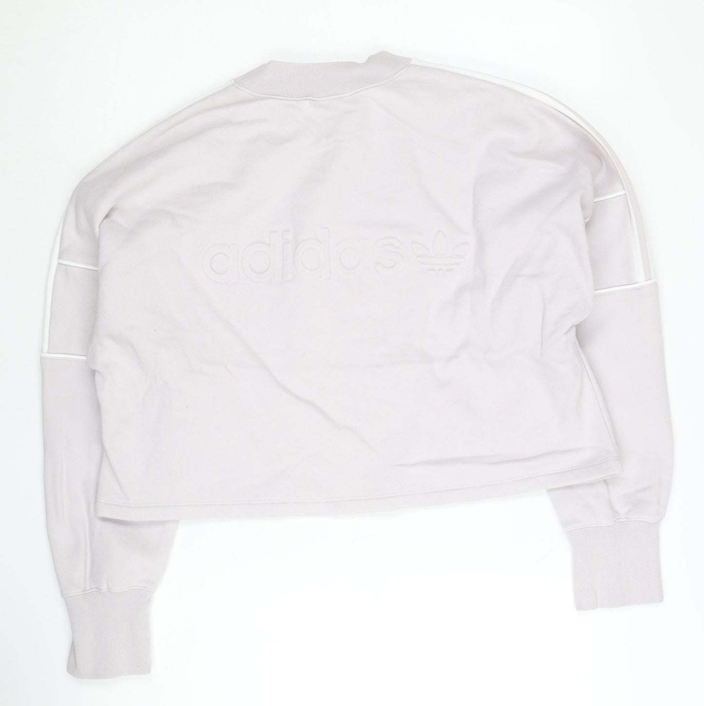 Adidas Women Ivory Crew Neck Pullover Sweatshirt Size 14