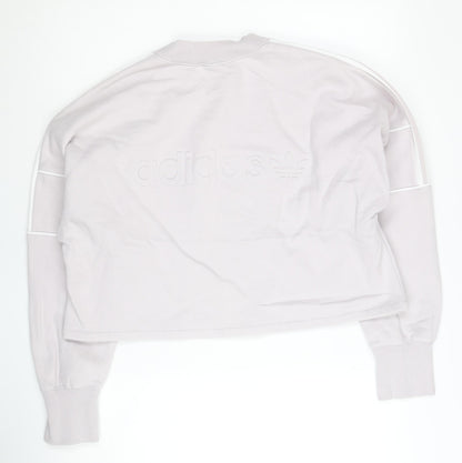 Adidas Women Ivory Crew Neck Pullover Sweatshirt Size 14