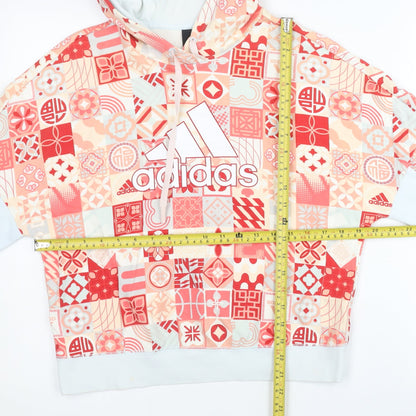 Adidas Womens Multicoloured Hoodie Size 10 Pullover Festival Logo