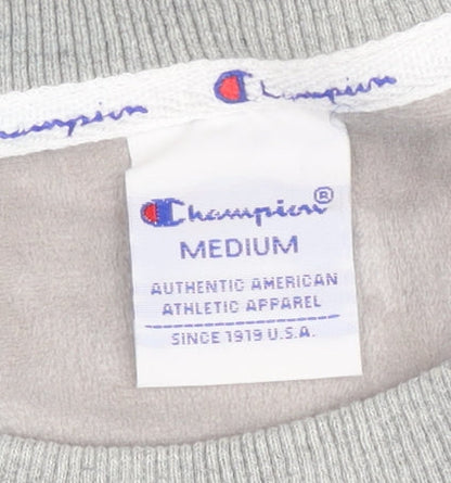 Champion Women’s Grey Tunic Sweatshirt Medium Logo Elastic Waist