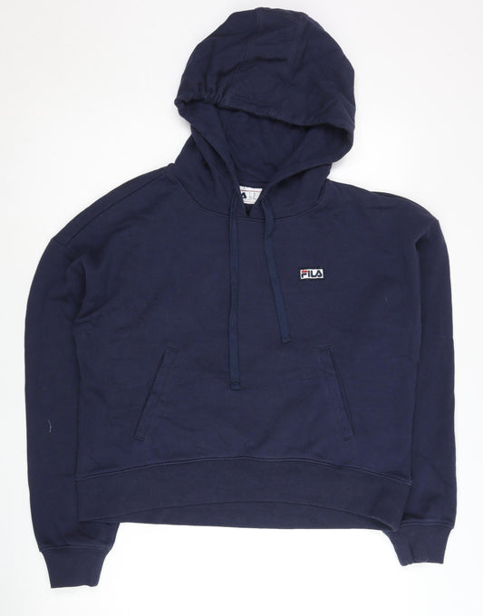 Fila Women’s Navy Blue Pullover Hoodie Size M Cotton Blend