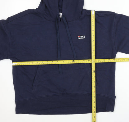 Fila Women’s Navy Blue Pullover Hoodie Size M Cotton Blend