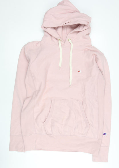 Champion Womens Pink Hoodie Large Reverse Weave Pullover Cotton