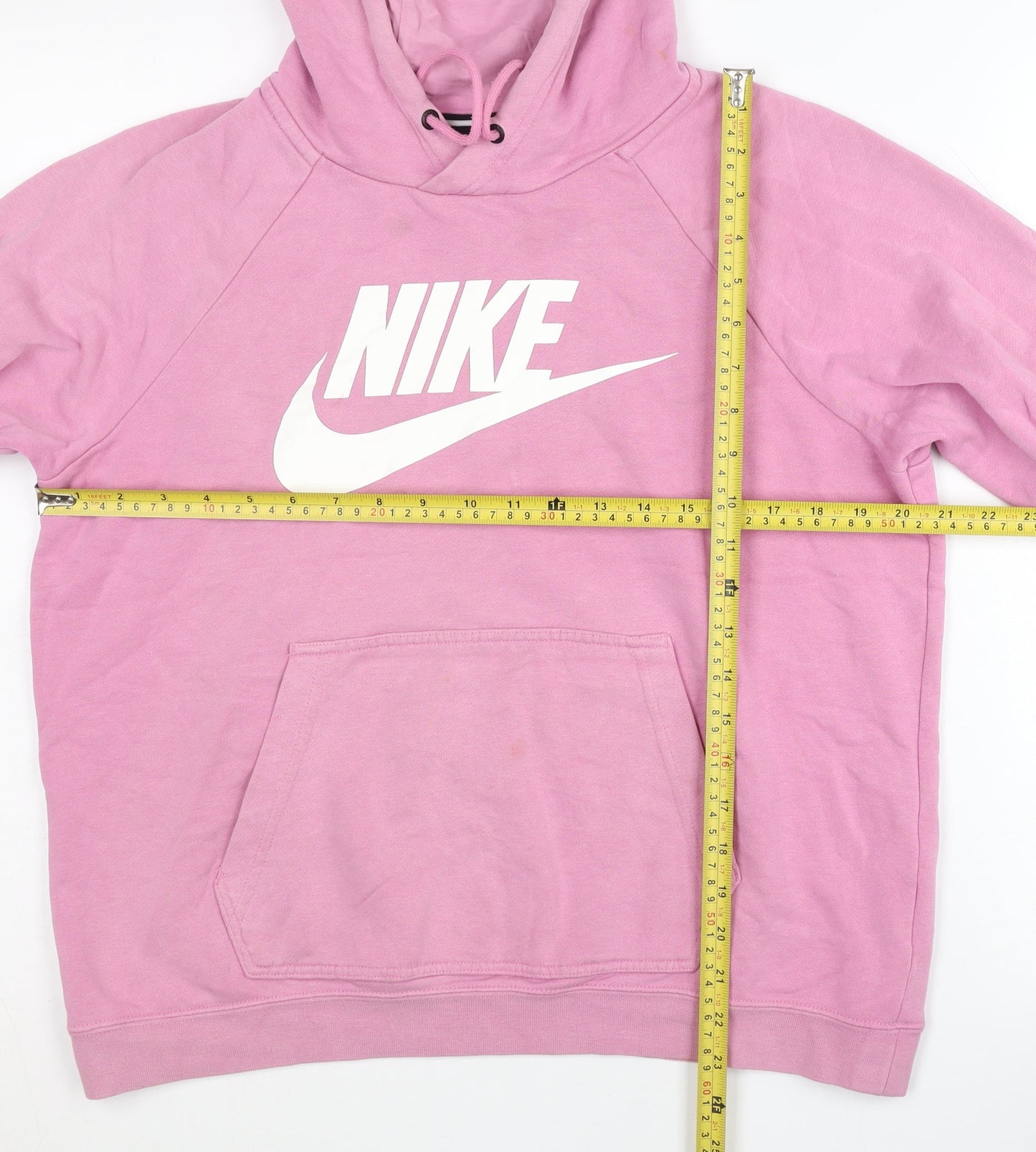 Nike Womens Pink Hoodie XL Pullover Logo Graphic Hooded Sweatshirt