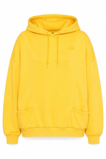 Skechers Womens Yellow Hoodie Size 12 Pullover Fleece Logo