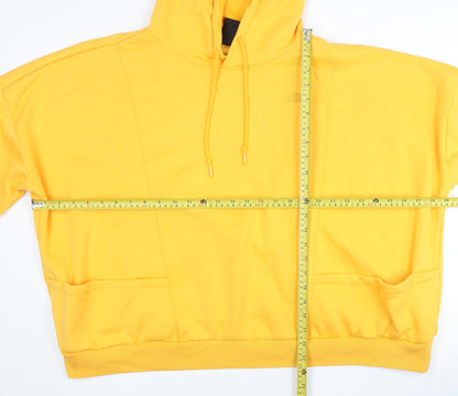 Skechers Womens Yellow Hoodie Size 12 Pullover Fleece Logo