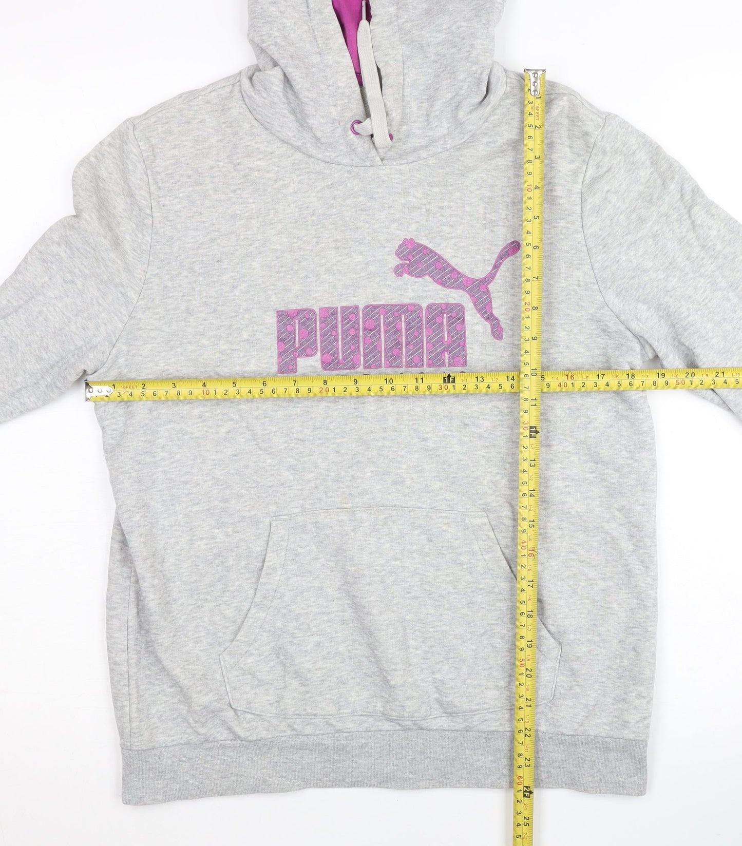 Womens UK Size XL PUMA Grey Pullover Hoodie