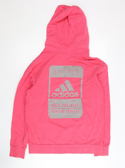 Adidas Women’s Pink Pullover Hoodie Size 14 UK Cotton Logo Sportswear