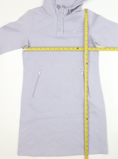 Fila Women’s Purple Tunic Hoodie Size 6 UK Long Sleeve Zip Pocket