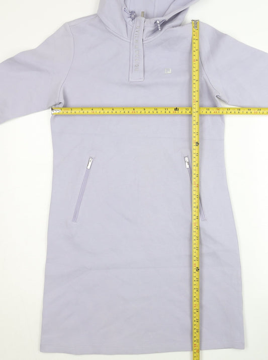 Fila Women’s Purple Tunic Hoodie Size 6 UK Long Sleeve Zip Pocket