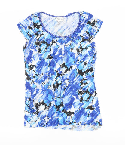 Womens UK Size 12 Roman Originals Blue Basic T-Shirt