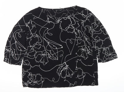 Womens UK Size 16 NEXT Black Tunic Blouse