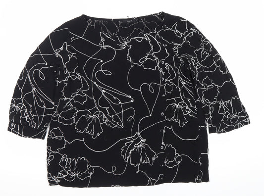 Womens UK Size 16 NEXT Black Tunic Blouse