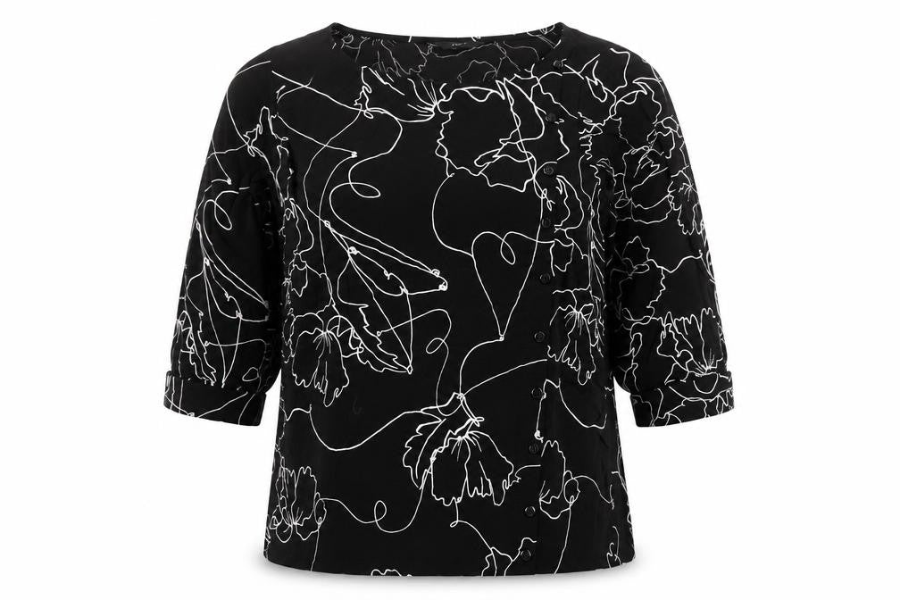 Womens UK Size 16 NEXT Black Tunic Blouse