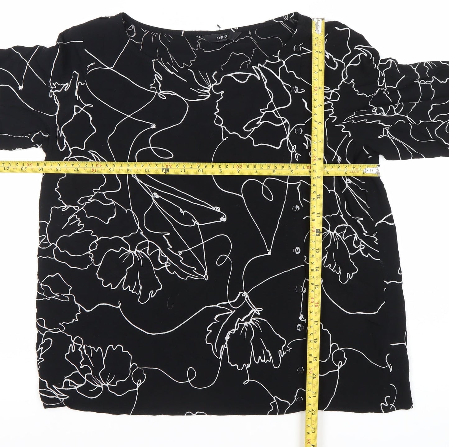 Womens UK Size 16 NEXT Black Tunic Blouse