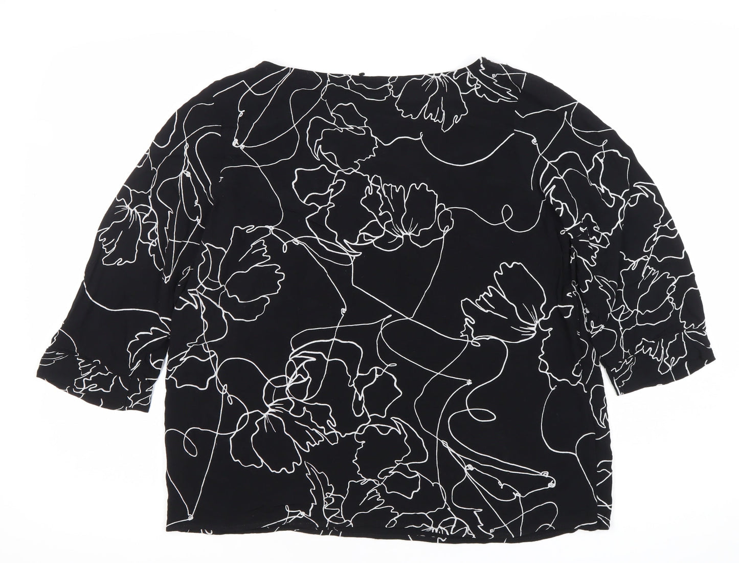 Womens UK Size 16 NEXT Black Tunic Blouse