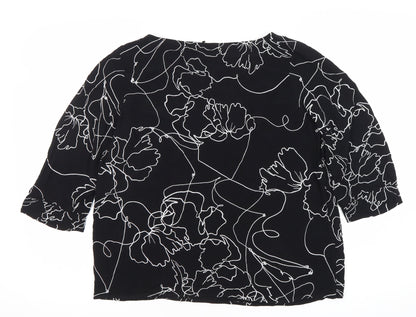 Womens UK Size 16 NEXT Black Tunic Blouse